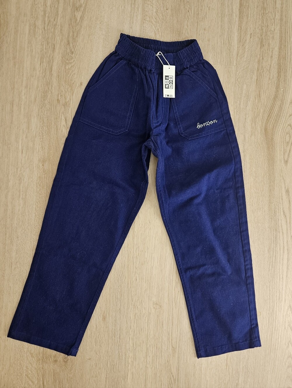 *NWT Bonton Pants patch pockets and an elastic waistband In Size 8